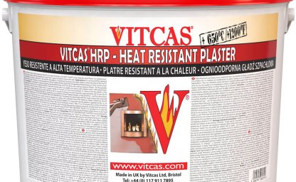 HR Plaster 650: A Smooth Finish Beside a Fireplace Insert